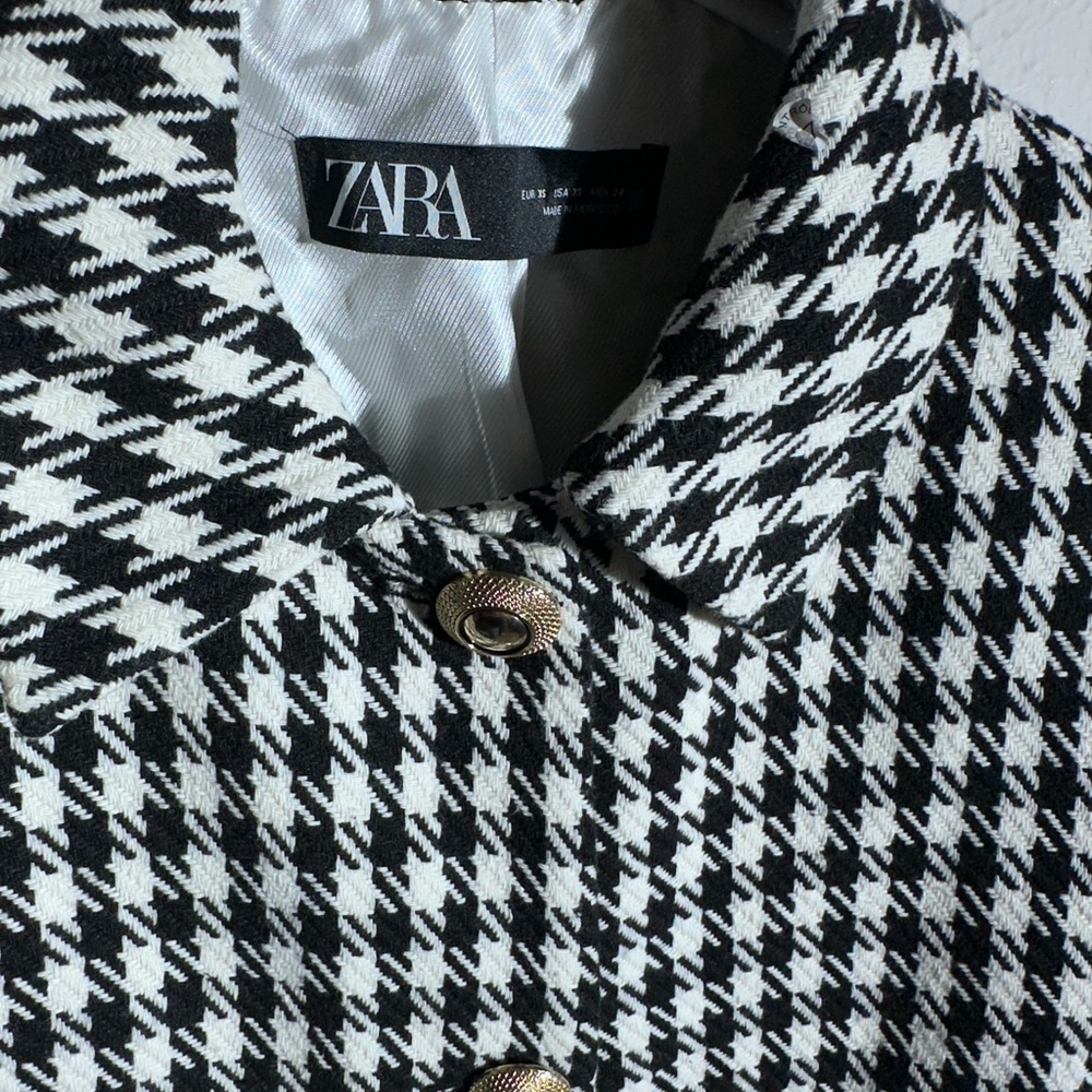 Blazer Zara houndstooth golden button .size XS. - Picture 10 of 13